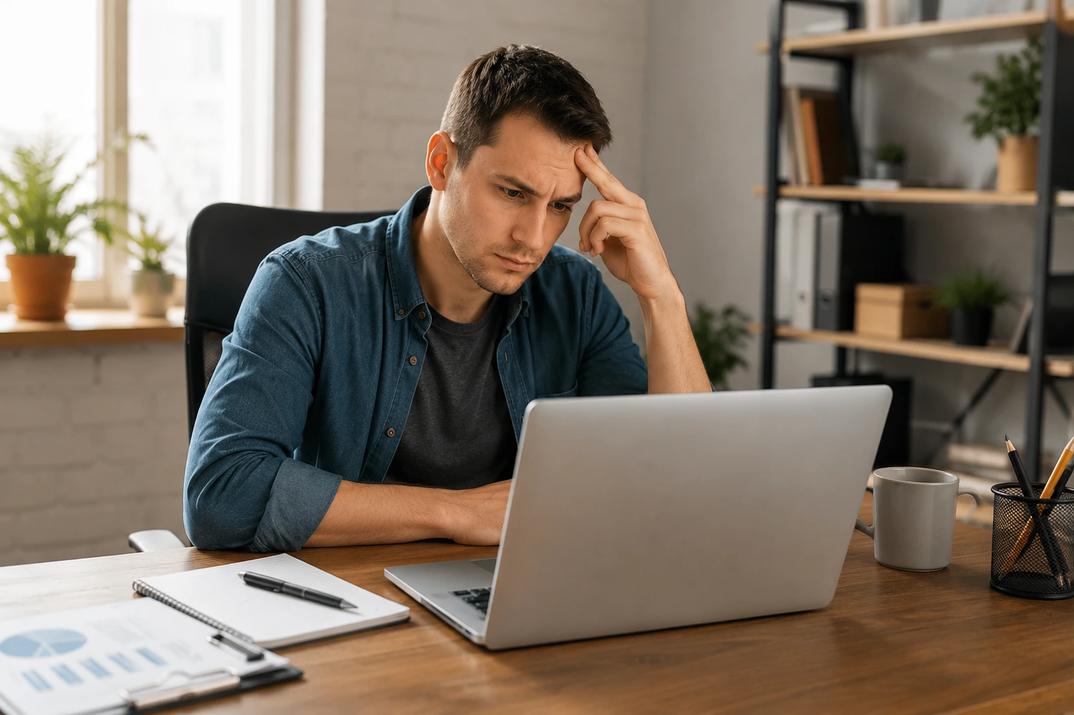 Remote worker practicing healthy habits at a home office desk