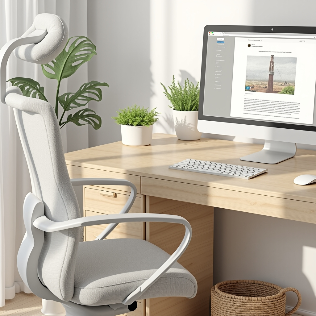 remote-work-set-up-white-chair