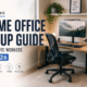 Infographic titled "The Ultimate Home Office Setup Guide for Remote Workers in 2026" showing a desk with a monitor, laptop, and mesh chair